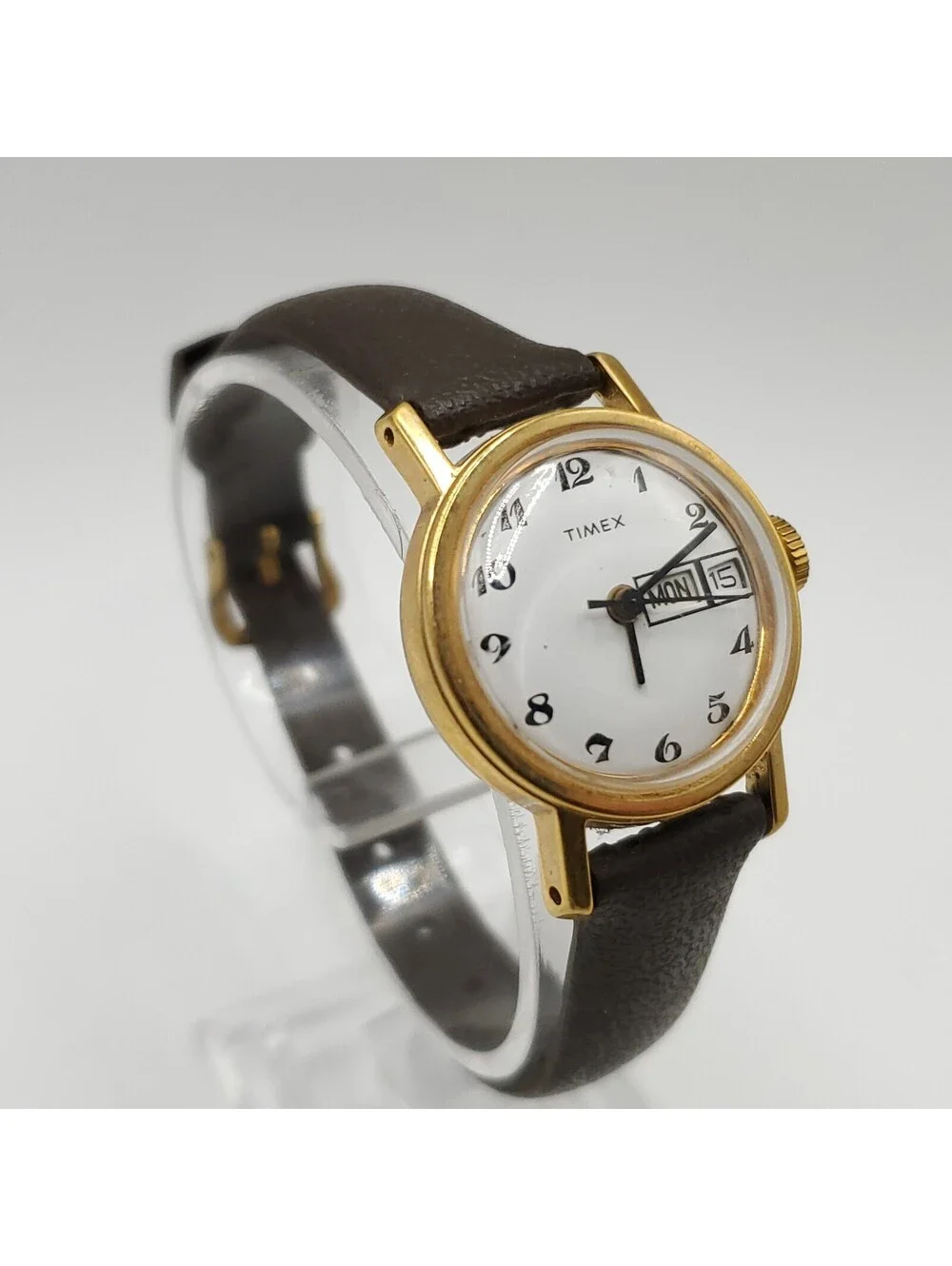 Timex Mechanical White Day/Date Dial Womens Watch 24mm Running